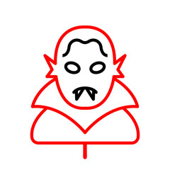 Vampire  Vector Line Two Color Icon