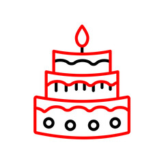 Cake  Vector Line Two Color Icon