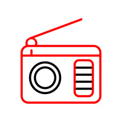 Radio  Vector Line Two Color Icon