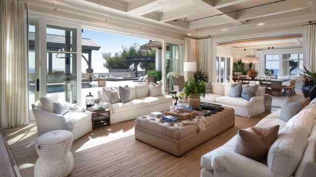 California Coastal Beach House Living Room
