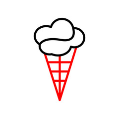 Ice cream  Vector Line Two Color Icon