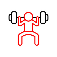 Weight Lifting  Vector Line Two Color Icon