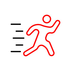 Running  Vector Line Two Color Icon