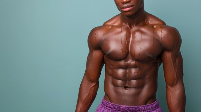 Muscular Man Posing Shirtless for Camera
