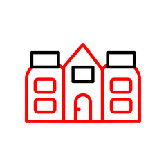 Shopping Mall  Vector Line Two Color Icon