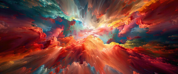Bursting forth like a supernova, a cascade of vibrant colors floods the frame, engulfing the scene in a breathtaking display of dynamic intensity.