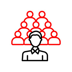 Crowd  Vector Line Two Color Icon