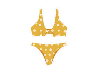 Summer  lingerie or swimsuits for sea. Stylish women's swimwear or bikini on isolated background. Flat colorful vector illustration