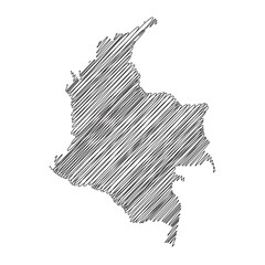 Colombia thread map line vector illustration