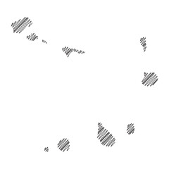 Cape Verde thread map line vector illustration
