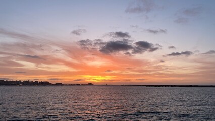 Obraz premium sunset over the sea Alexandria, Egypt 