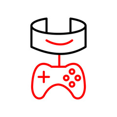 Vr Gaming  Vector Line Two Color Icon