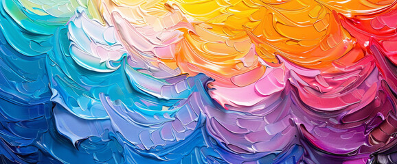 Waves of vibrant hues crash against each other, creating a dynamic mosaic of colors that pulsate with life and vitality, capturing the essence of pure energy.