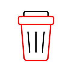 Trash  Vector Line Two Color Icon