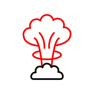 Nuclear Explosion  Vector Line Two Color Icon