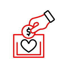 Charity  Vector Line Two Color Icon
