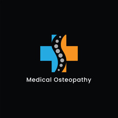 orthopedic spinal logo design vector