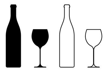 bottle of wine silhouette