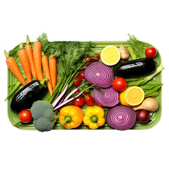 set of vegetables on transparent background, clipping path, png, 