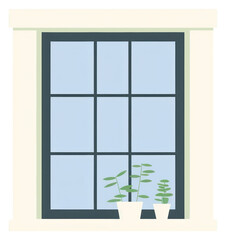 PNG  Illustration of a simple window windowsill architecture transparent.
