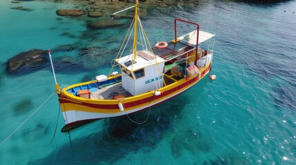 Fototapeta premium Vibrant Luzzu fishing boat Malta