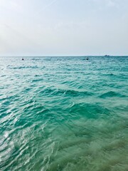 cloudy seascape, sea horizon, azure sea surface