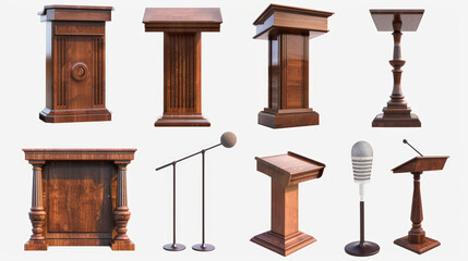 wood speech stand isolated