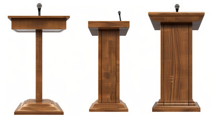 wood speech stand isolated