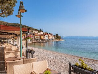 Place to relax in Moscenicka draga, Istria, Croatia. , view of the sea, relaxation. Beautiful...