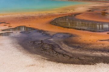 Fototapeta premium Abstract view of the Grand Prismatic Spring in Yellowstone National Park.