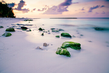 amazing sunset on the sea tropical beach