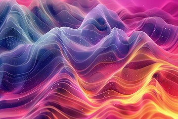 Abstract wavy background. 3d rendering, Ai Generated