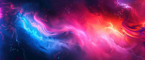 A vibrant cascade of neon hues melding seamlessly, resembling a celestial aurora in motion.