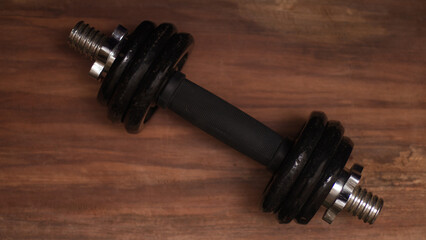 photography of dumbbell on color background, exercise, sports background