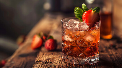 Strawberry Infused Bourbon with Moody Ambiance.