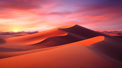 Sunset over dunes in the Namib Desert, Namibia