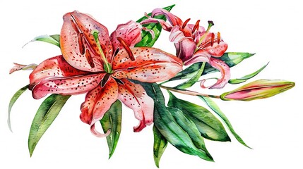  A watercolor illustration featuring a cluster of vibrant blossoms set against a clean canvas, providing ample room for added wording