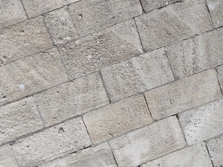 Cobblestone texture. Gray paving stones outside close-up. Design blank
