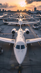 Luxury planes at the airport