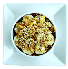 Açaí acai bowl on the wooden table

