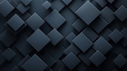 Naklejka premium 3D background minimalism. A wall with 3D tile. 3D wallpaper with black tile. Futuristic concrete background, with copy spase
