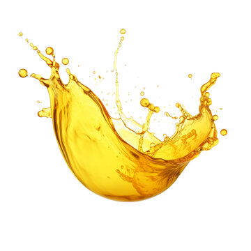 Dynamic Golden Liquid Splash on Transparent Background