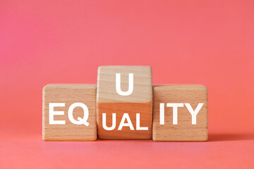 equality and equity concept. Human rights, equal opportunities and appropriate needs. Changing word...