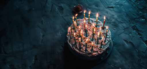 A cake with candles on top of it.