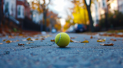 Tennis Ball in Middle of Street
