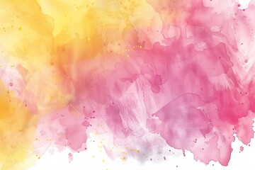 Obraz premium Vector watercolor yellow and pink texture for cards. Hand drawn vector texture. Pastel color watercolour banner. Splashes. Marble. Template for design.