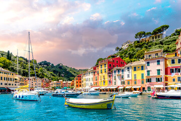 Blick auf Portofino, Italien 