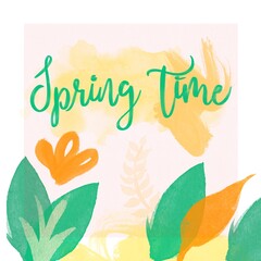 Spring time greeting card. Abstract spring illustration. 
