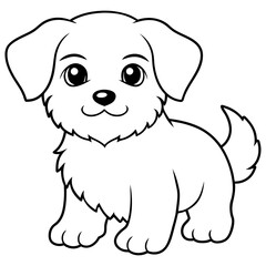 puppy lineart; vector illustration