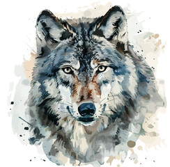 Watercolor Vector painting of a wolf, isolated on a white background, wolf vector, wolf clipart, wolf art, wolf painting, wolf Graphic, drawing clipart.